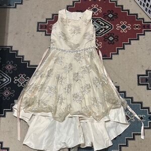 Rare Editions Cream Dress with Silver Embellishments